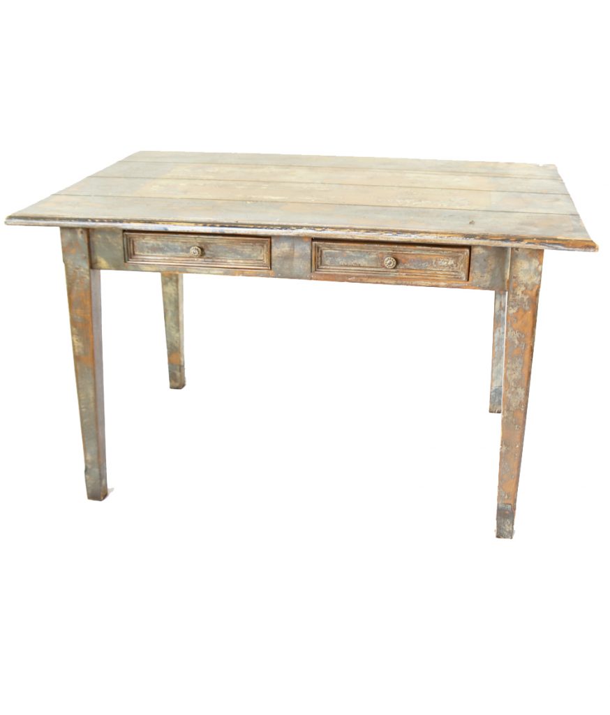 2-Drawer Rustic Painted Table