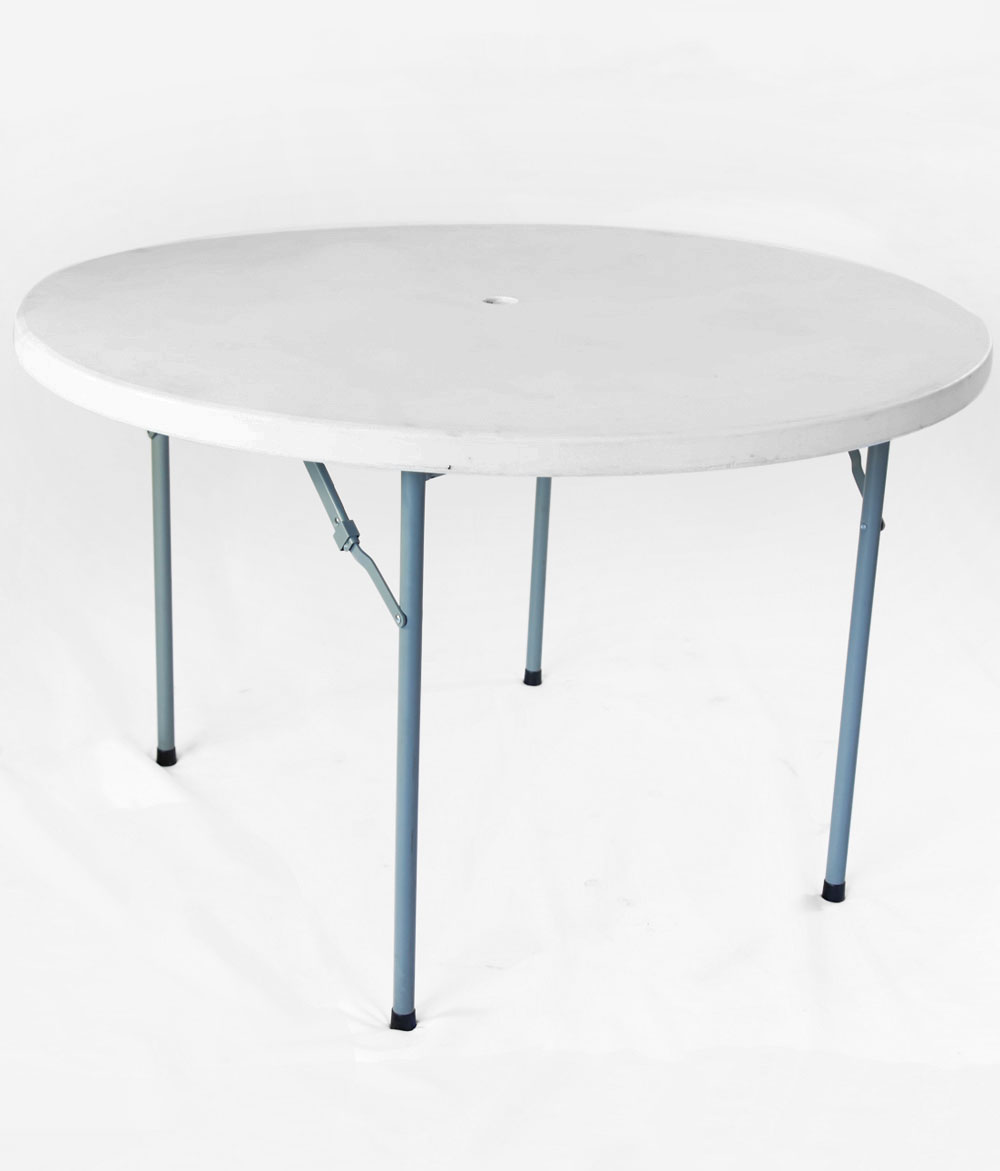 Round Plastic Folding Umbrella Table, Round Plastic Folding Table With Umbrella Hole