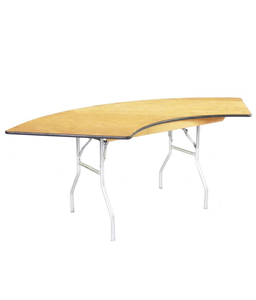 84_ Wood Serpentine Table